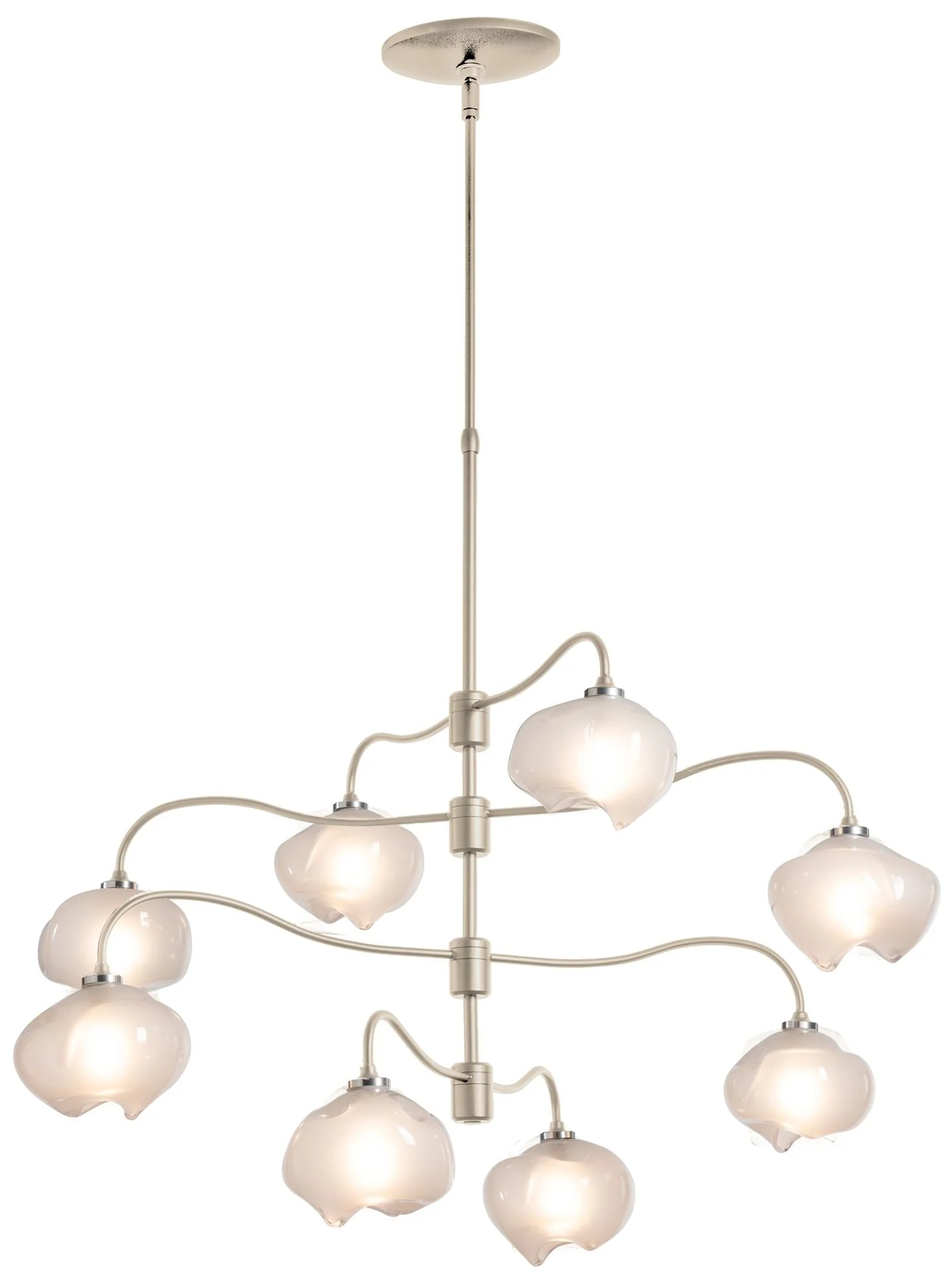 Ume 8-Light Pendant - Gold Finish - Frosted Glass - Standard Height - Image 1