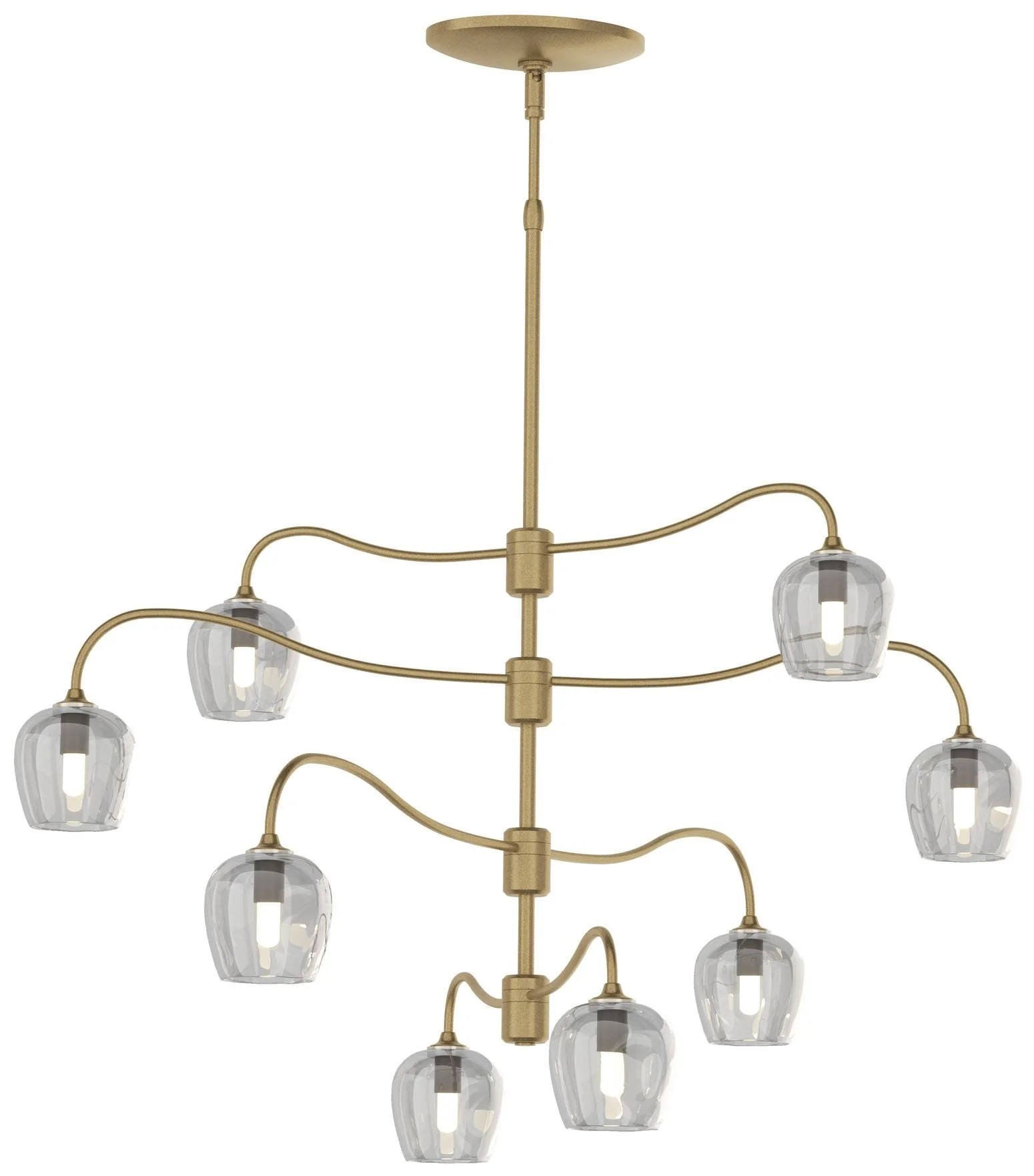 Ume 8-Light Pendant - Gold - Thumbprint Cool Grey - Image 1