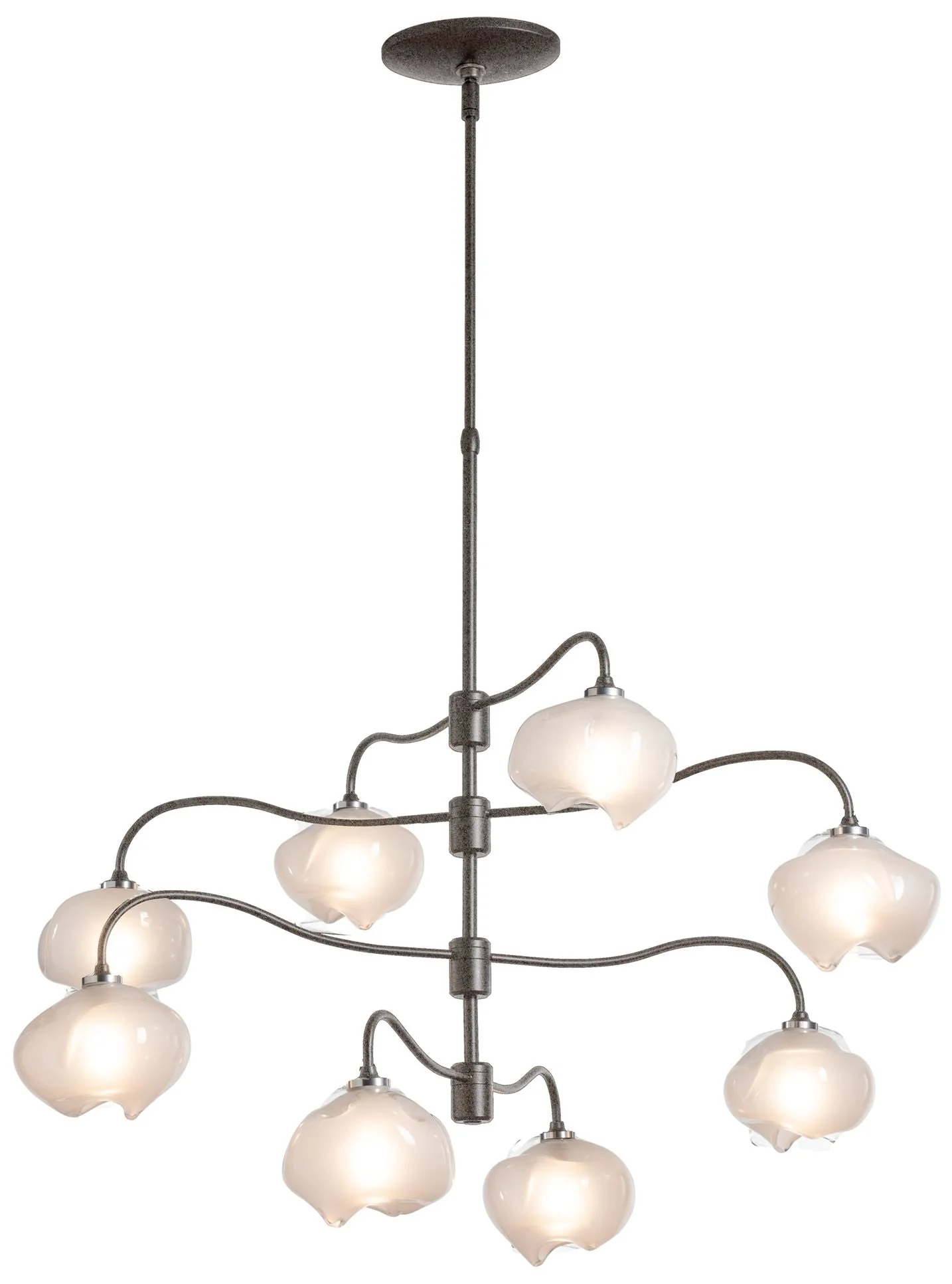 Ume 8-Light Pendant - Iron Finish - Frosted Glass - Standard Height - Image 1