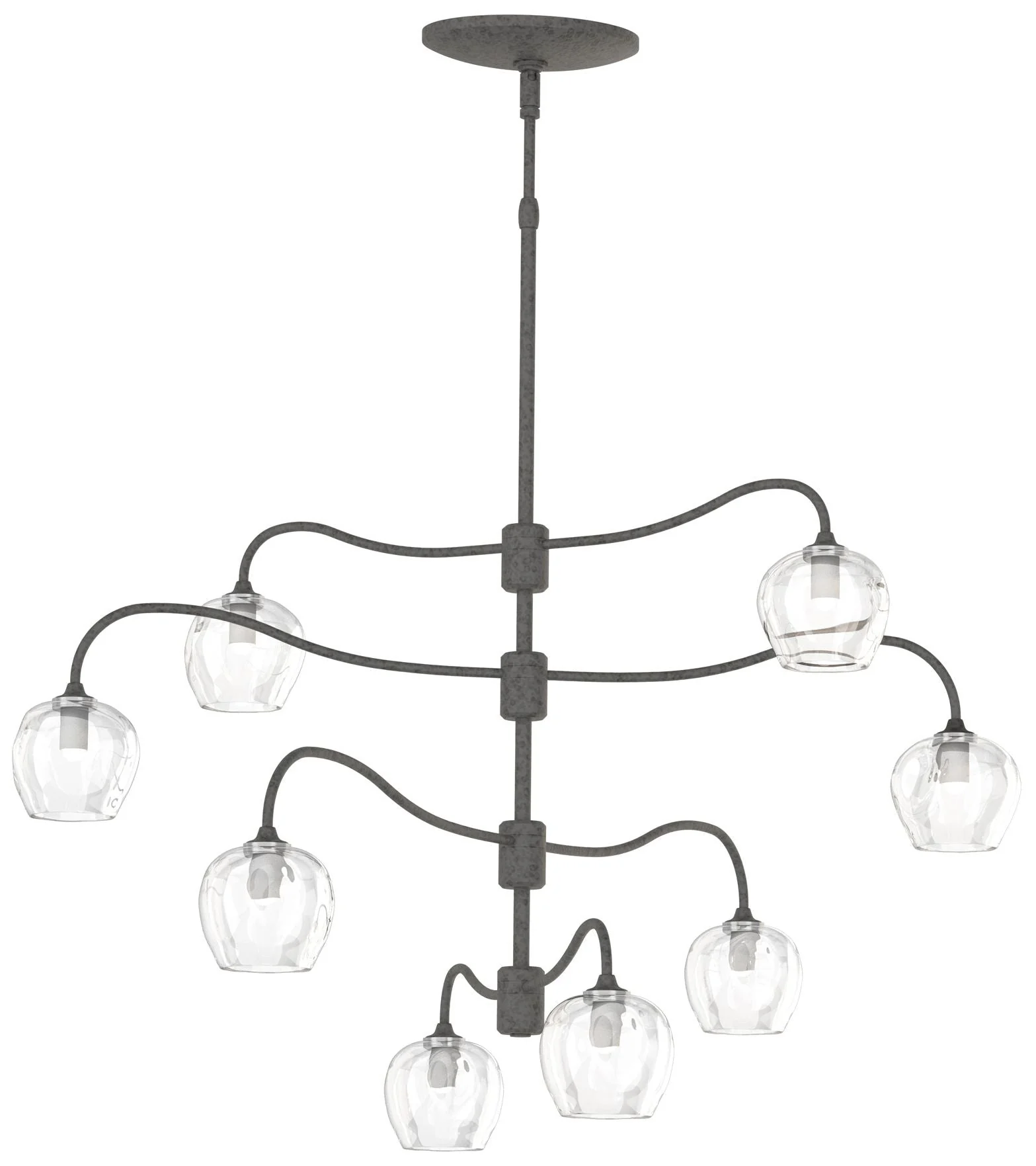 Ume 8-Light Pendant - Iron - Thumbprint Clear - Image 1
