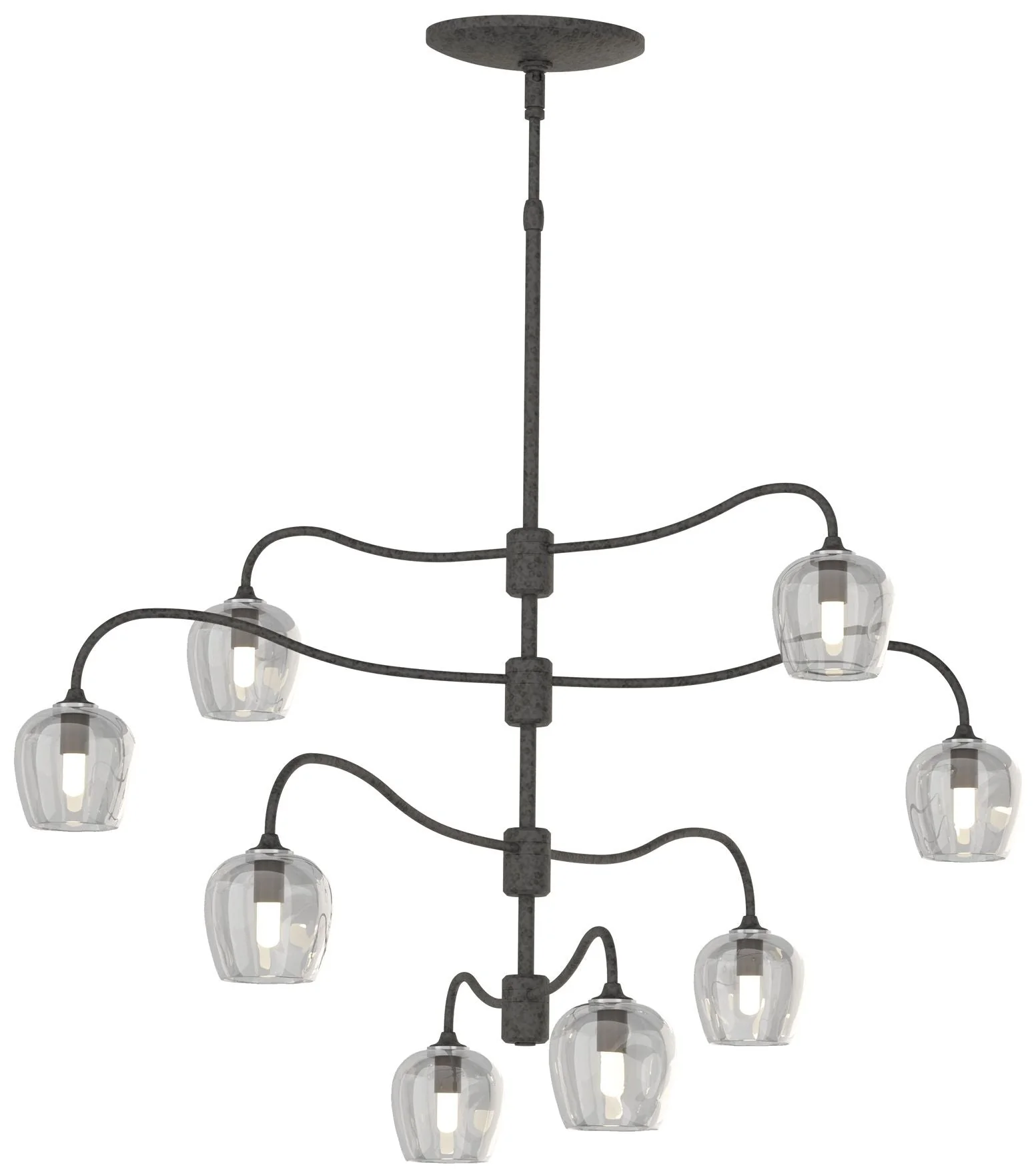 Ume 8-Light Pendant - Iron - Thumbprint Cool Grey - Image 1