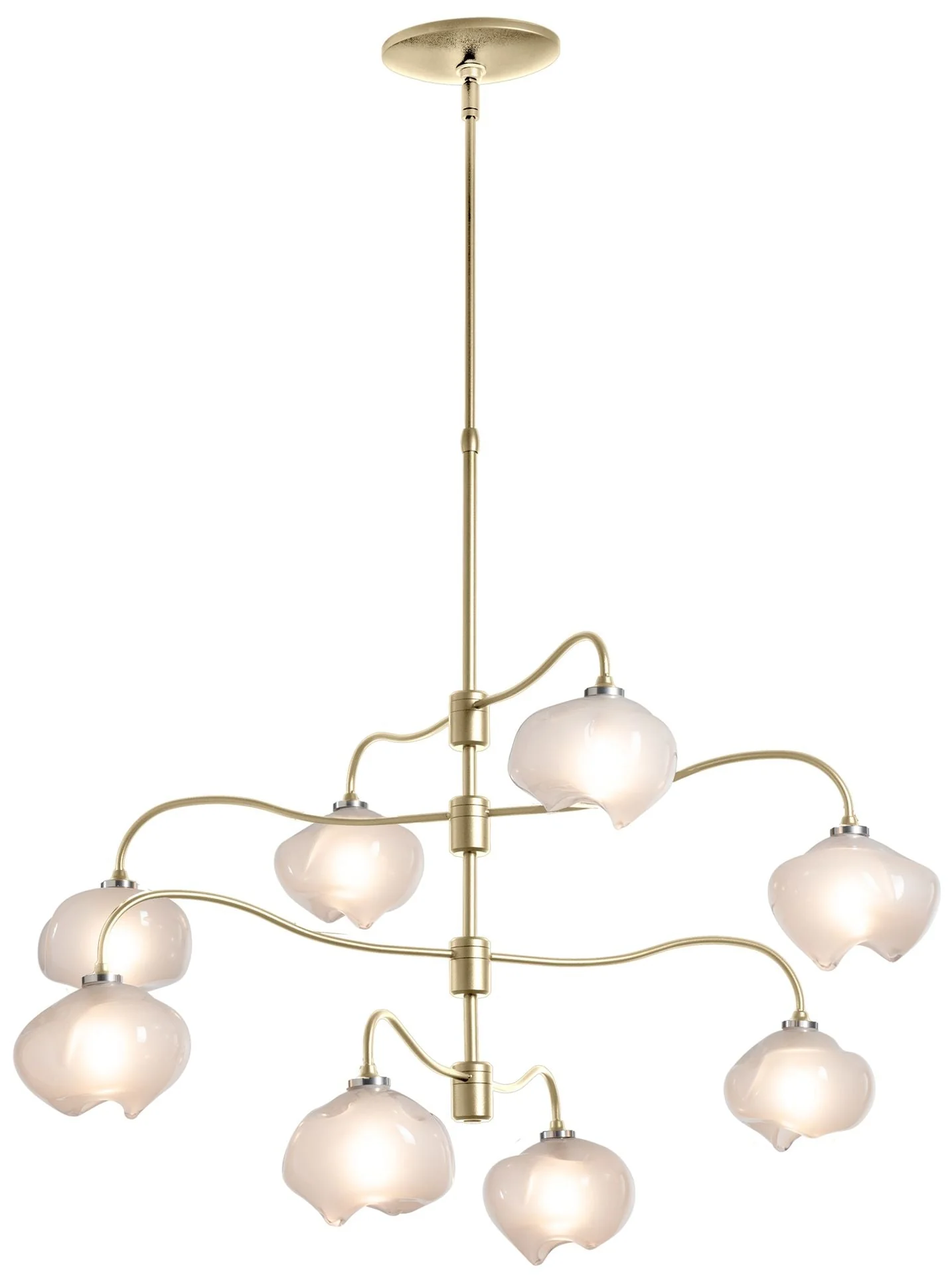 Ume 8-Light Pendant - Modern Brass Finish - Frosted Glass - Standard Height - Image 1