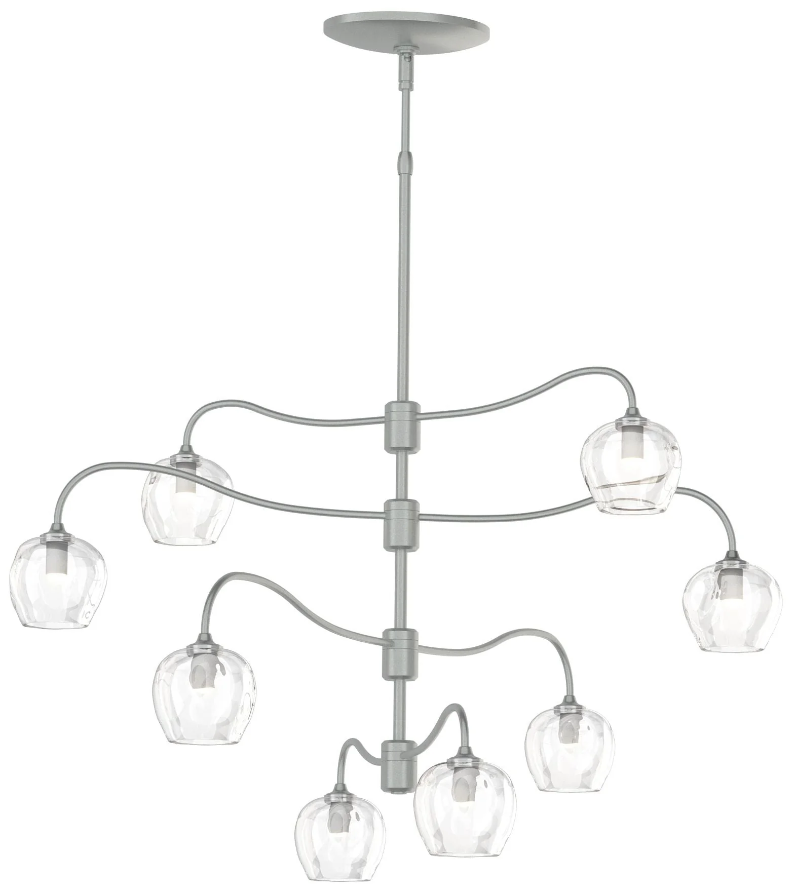 Ume 8-Light Pendant - Platinum - Thumbprint Clear - Image 1