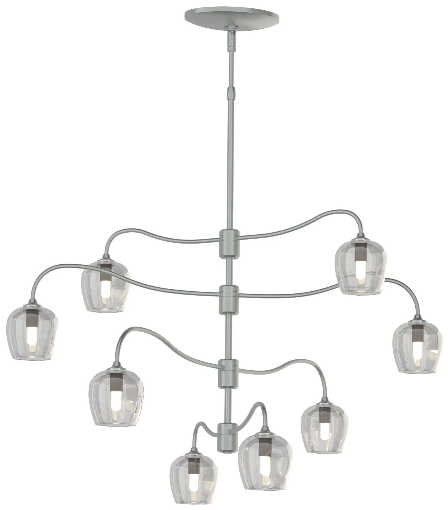 Ume 8-Light Pendant - Platinum - Thumbprint Cool Grey - Image 1