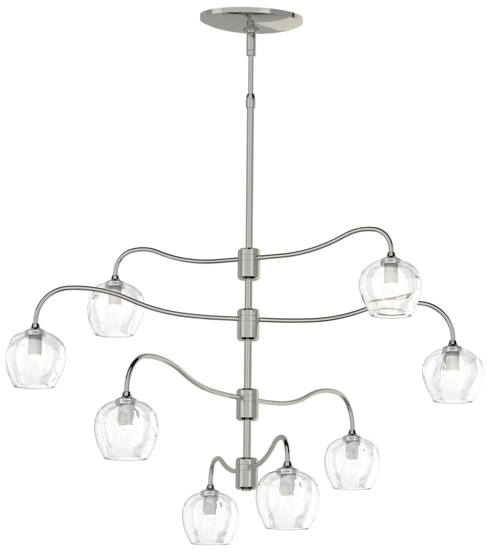 Ume 8-Light Pendant - Sterling - Thumbprint Clear - Image 1