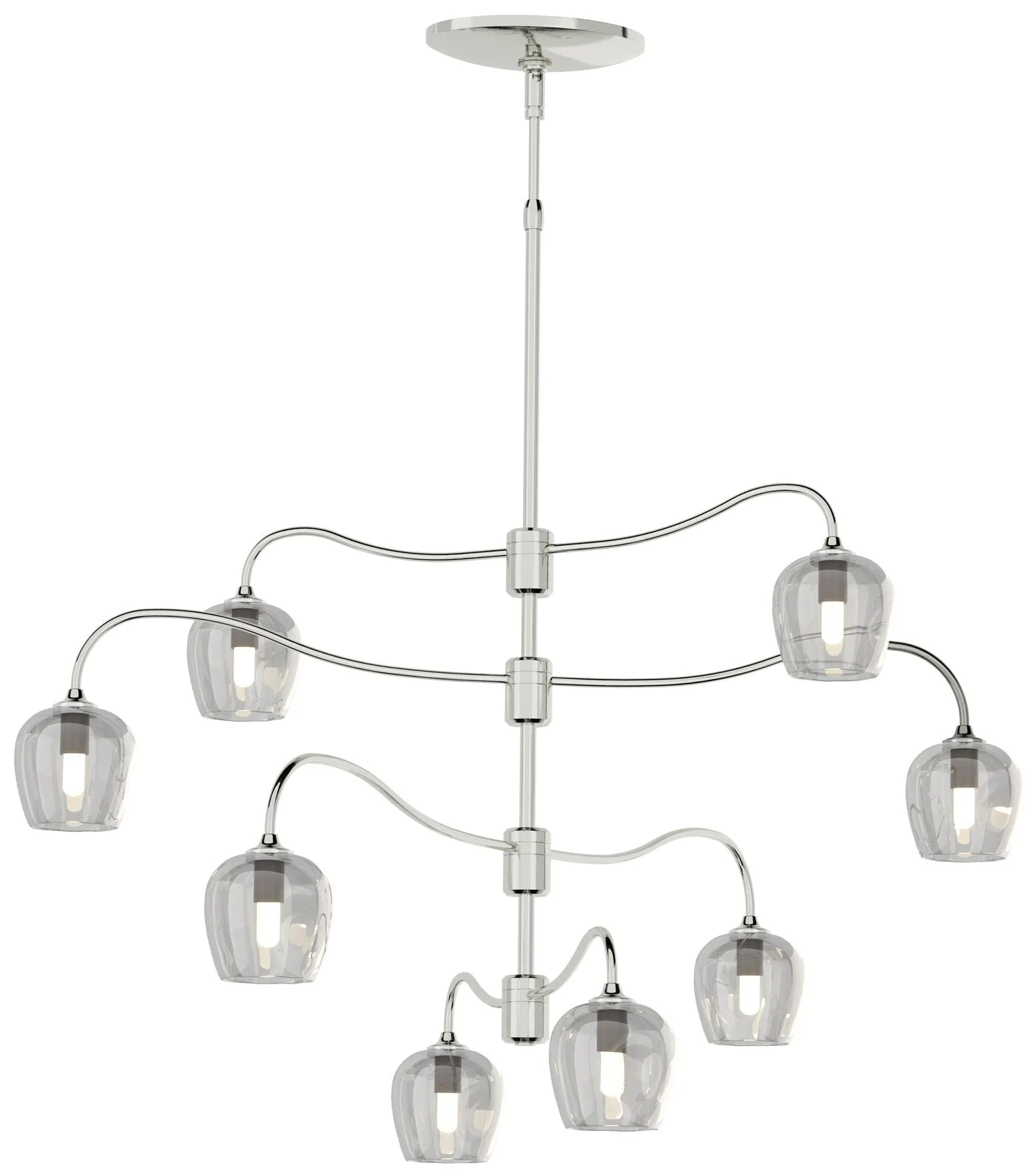Ume 8-Light Pendant - Sterling - Thumbprint Cool Grey - Image 1