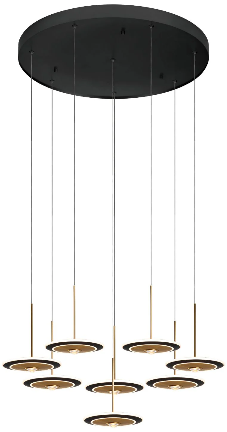 Uranas 28.3" Satin Dark Gray/Antique Brass Pendant - Image 1