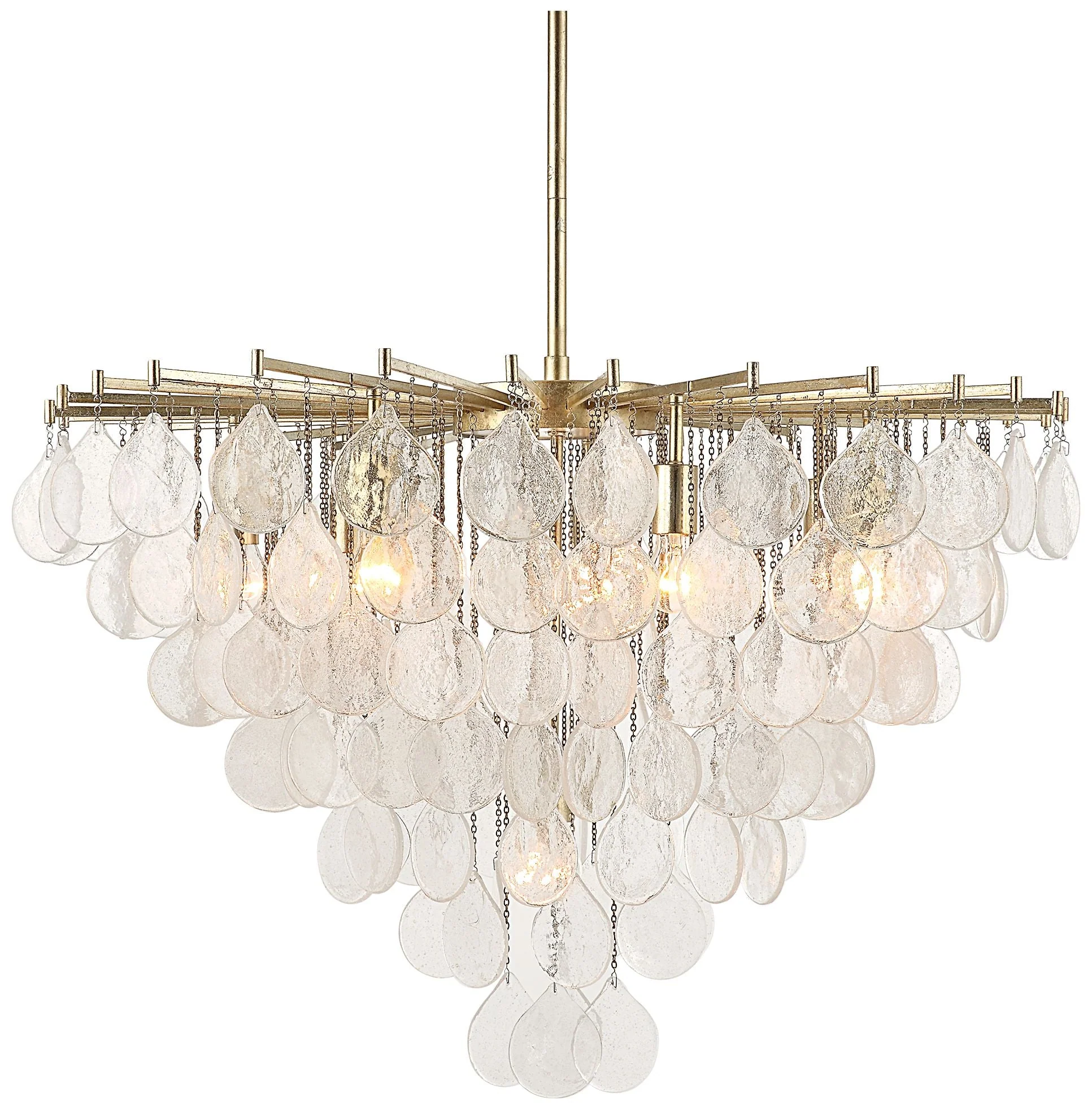 Uttermost Goccia 38" Wide Silver Leaf 8-Light Pendant - Image 2