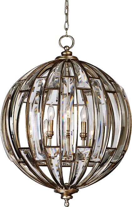 Uttermost Vicentina 22" Wide Silver Champagne Leaf Pendant - Image 2