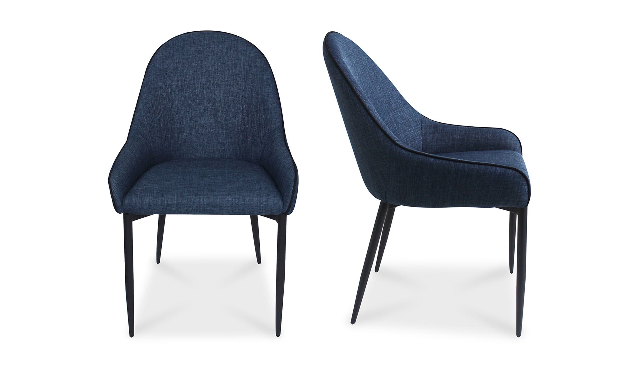 Moe's Home Lapis Dining Chair Dark Blue - Set Of Two - Image 1