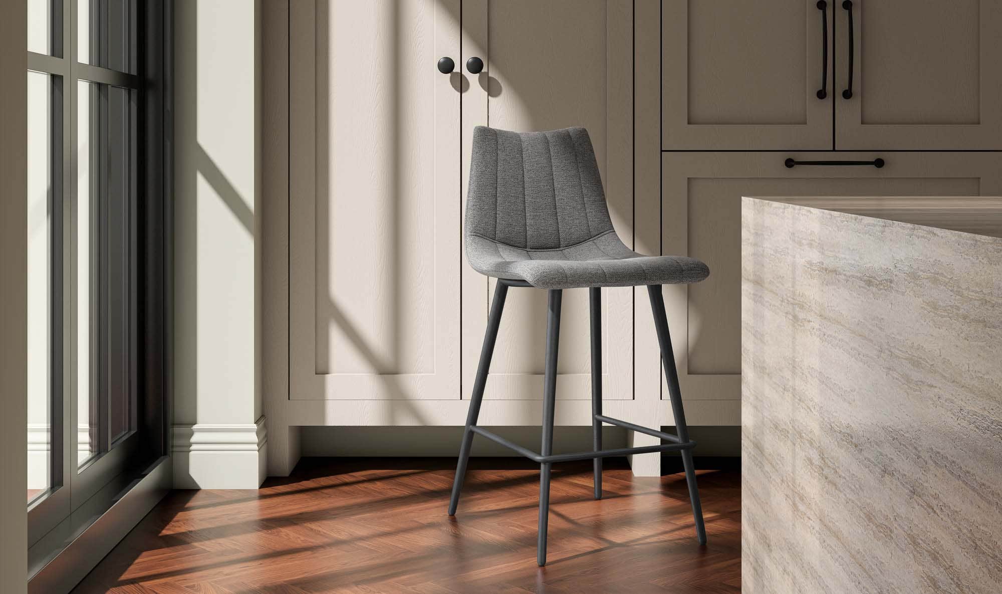 Moe's Home Alibi Counter Stool  Dark Grey-Set of Two - Image 2