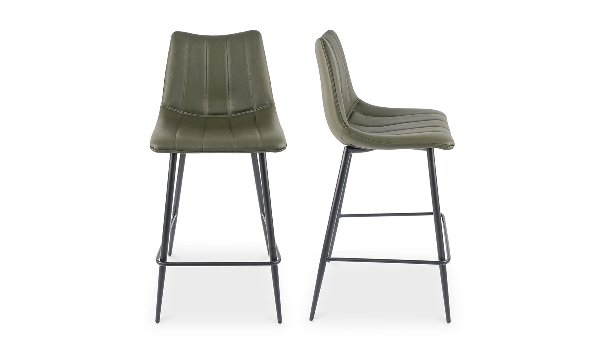 Moe's Home Alibi Counter Stool Dark Green - Set Of Two - Image 1