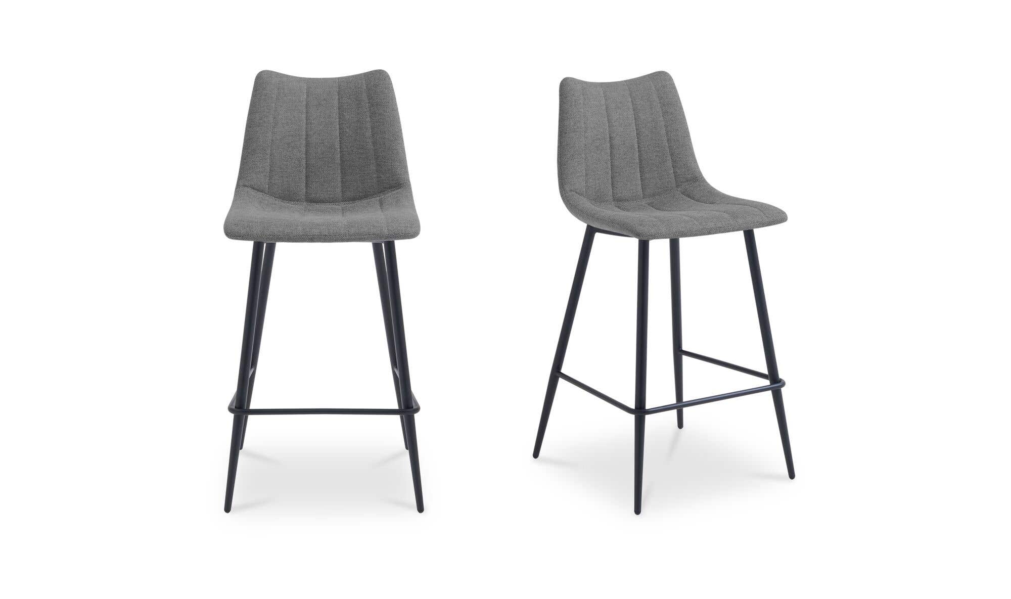 Moe's Home Alibi Bar Stool Dark Grey-Set of Two - Image 1