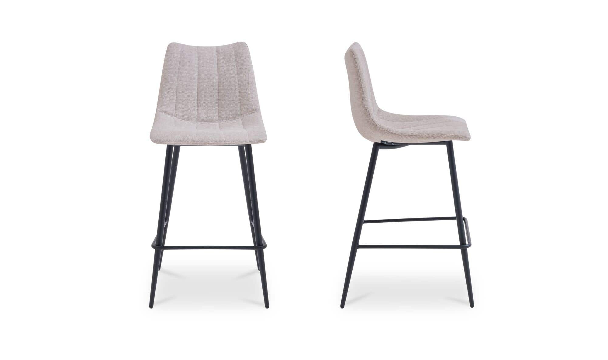 Moe's Home Alibi Bar Stool Beige-Set of Two - Image 3