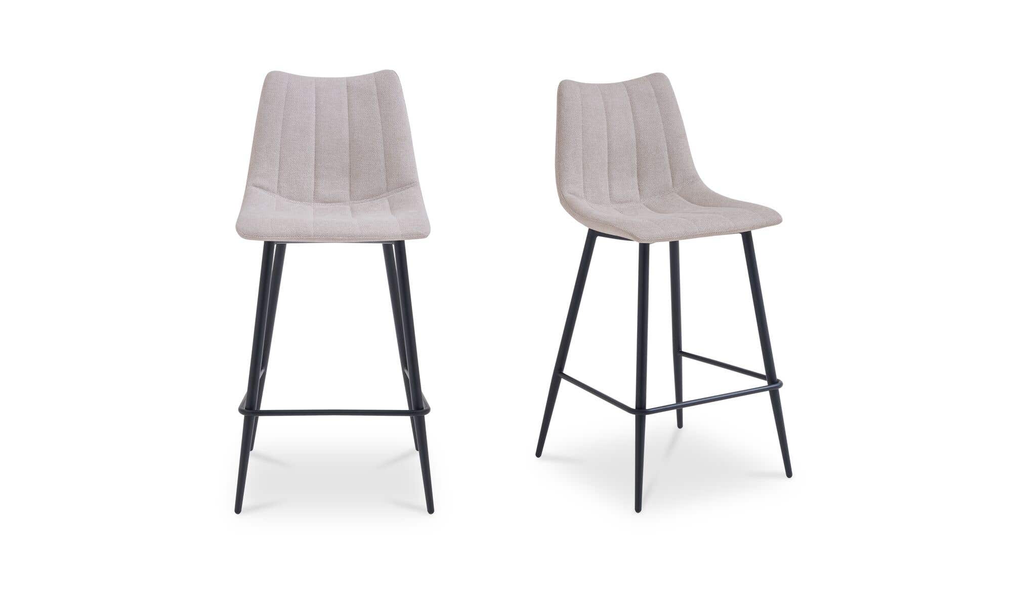 Moe's Home Alibi Bar Stool Beige-Set of Two - Image 1
