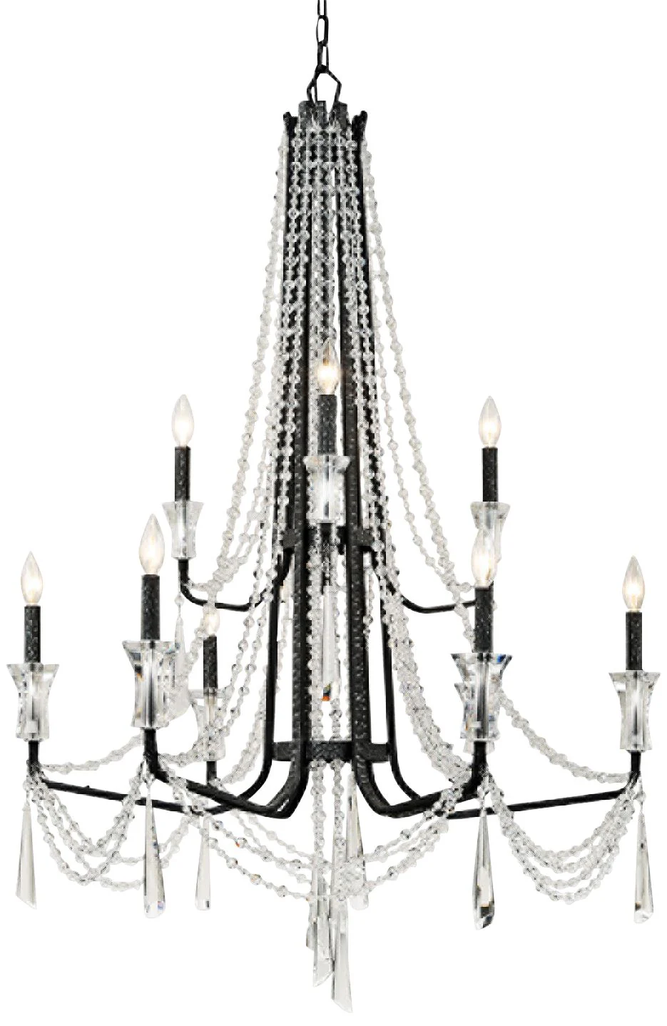 Varaluz Barcelona 34 1/2"W Onyx Crystal 9-Light Chandelier - Image 1