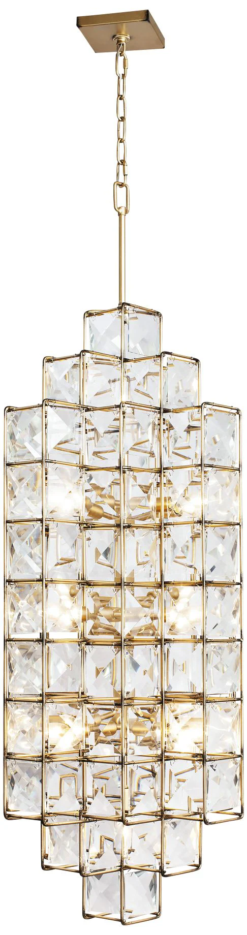 Varaluz Cubic 18 1/2"W Calypso Gold w/ Crystal Foyer Pendant - Image 2