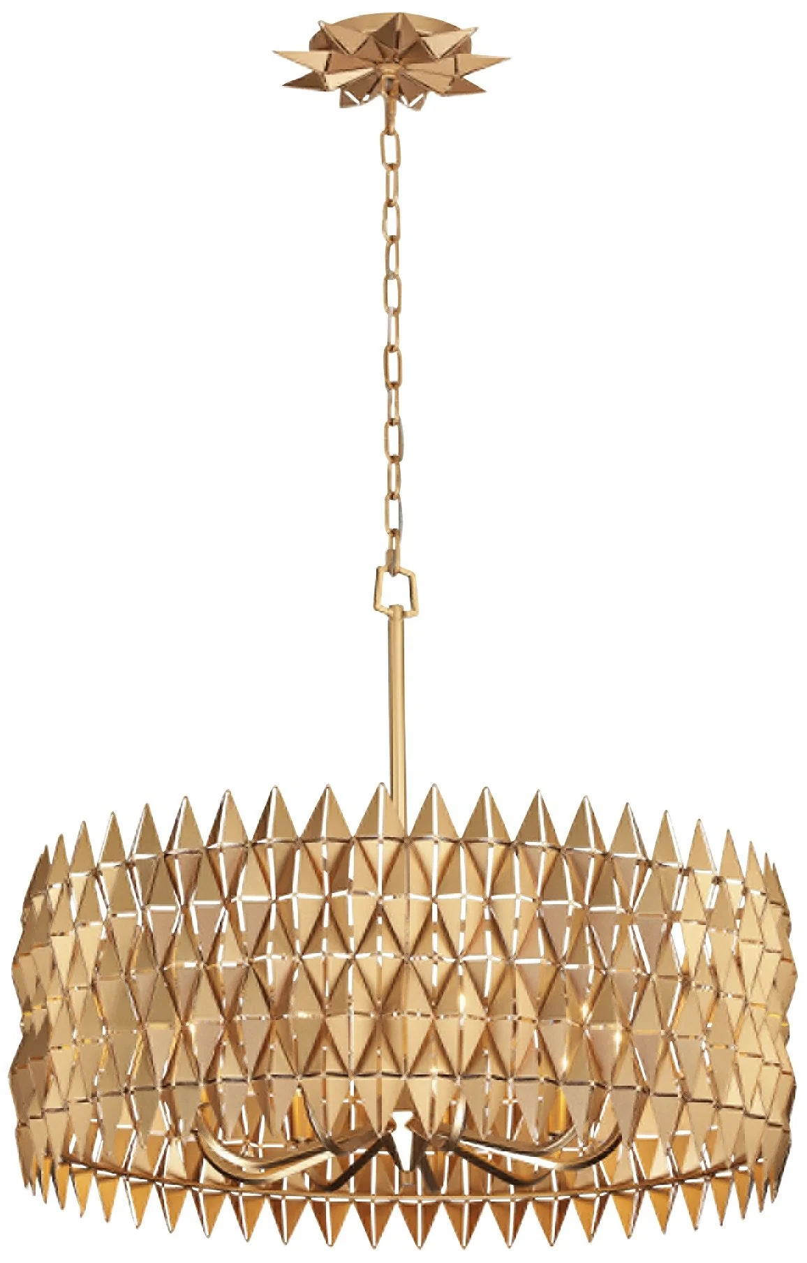 Varaluz Forever 30" Wide French Gold Drum Pendant Light - Image 1