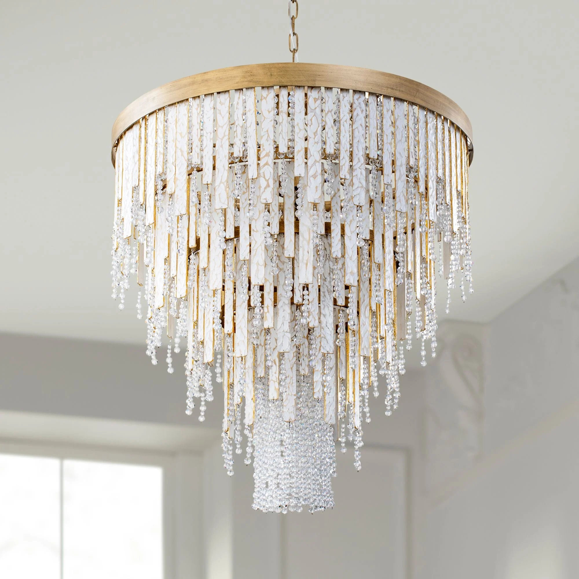 Varaluz Lafayette 30" Wide Havana Gold Crystal Chandelier - Image 1