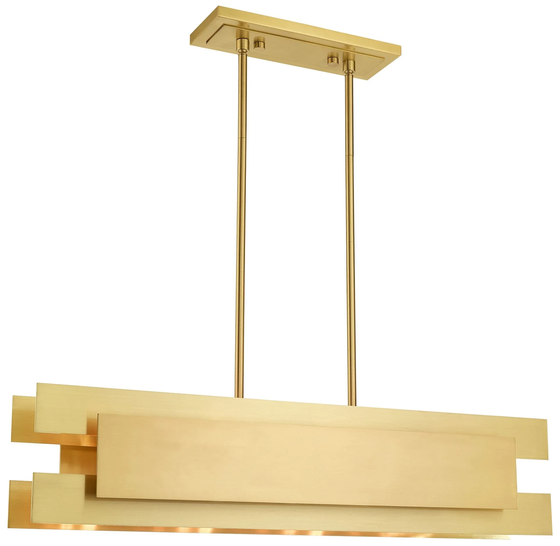 Varick 4 Light Satin Brass Linear Chandelier - Image 1