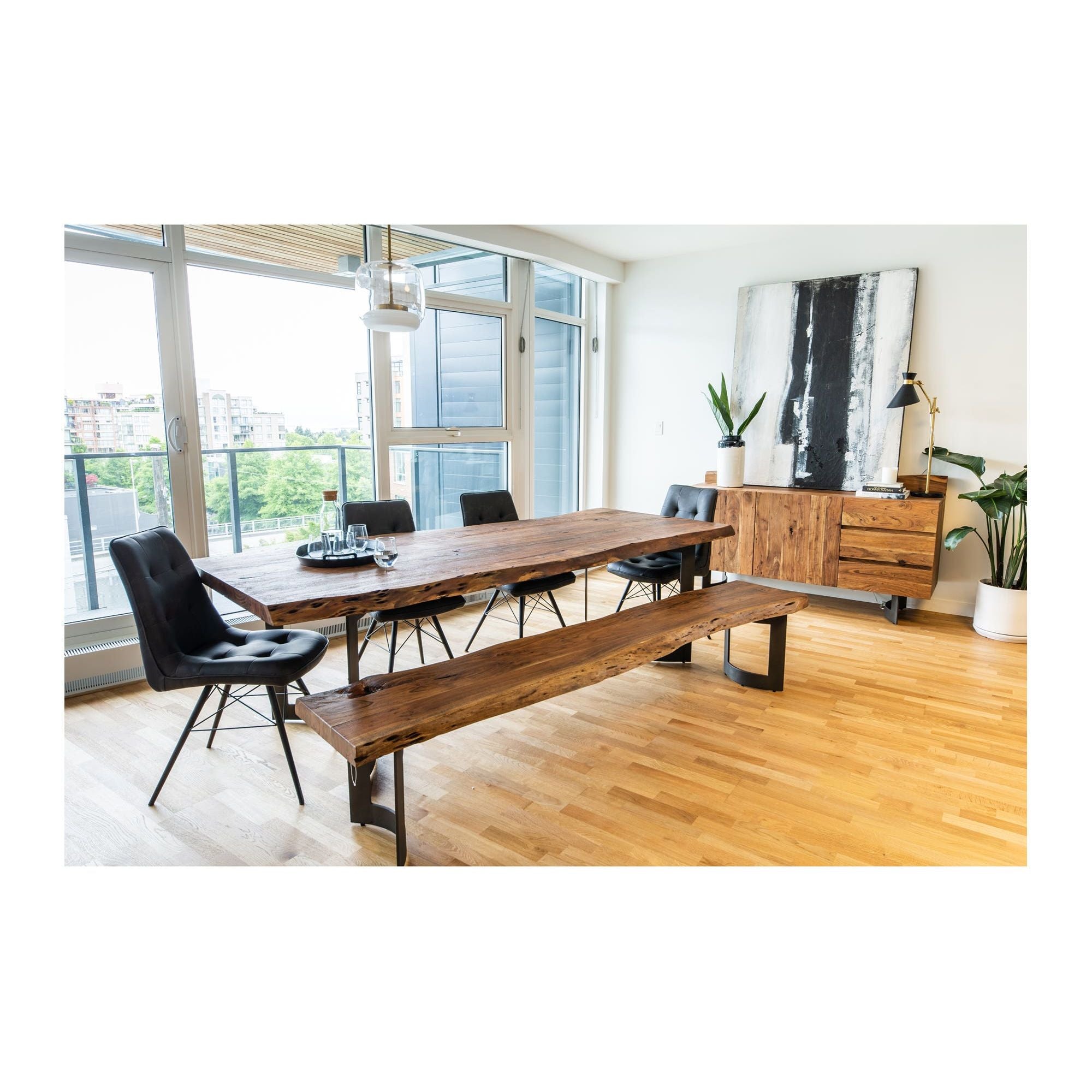 Moe's Home Bent Small Dining Table Brown - Image 2