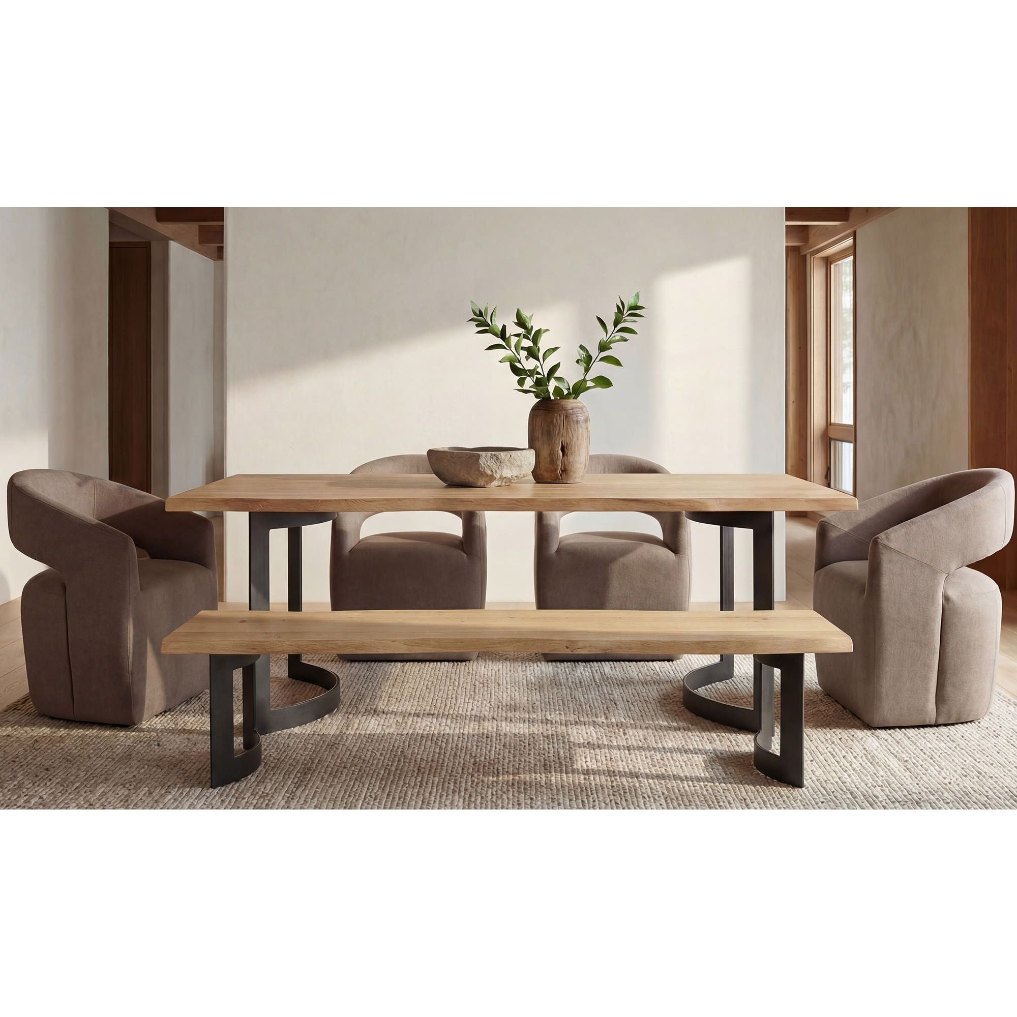 Moe's Home Bent Bench Extra Small Oak - Image 2