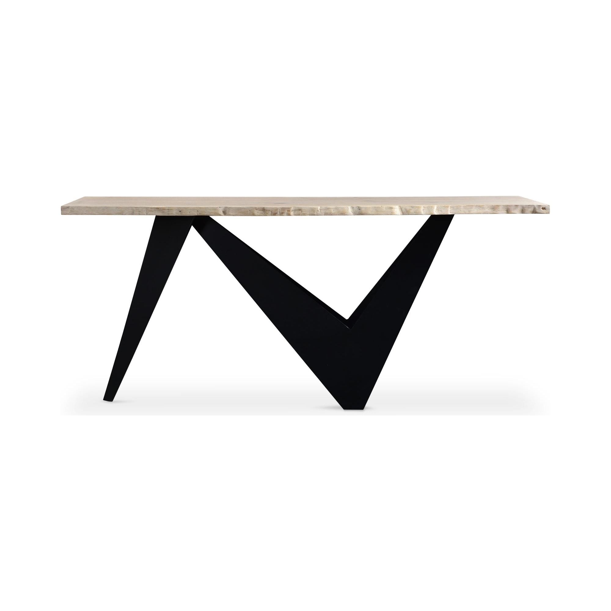 Moe’s Home Collection Bird Live Edge Console Table With Iron Base - Image 1