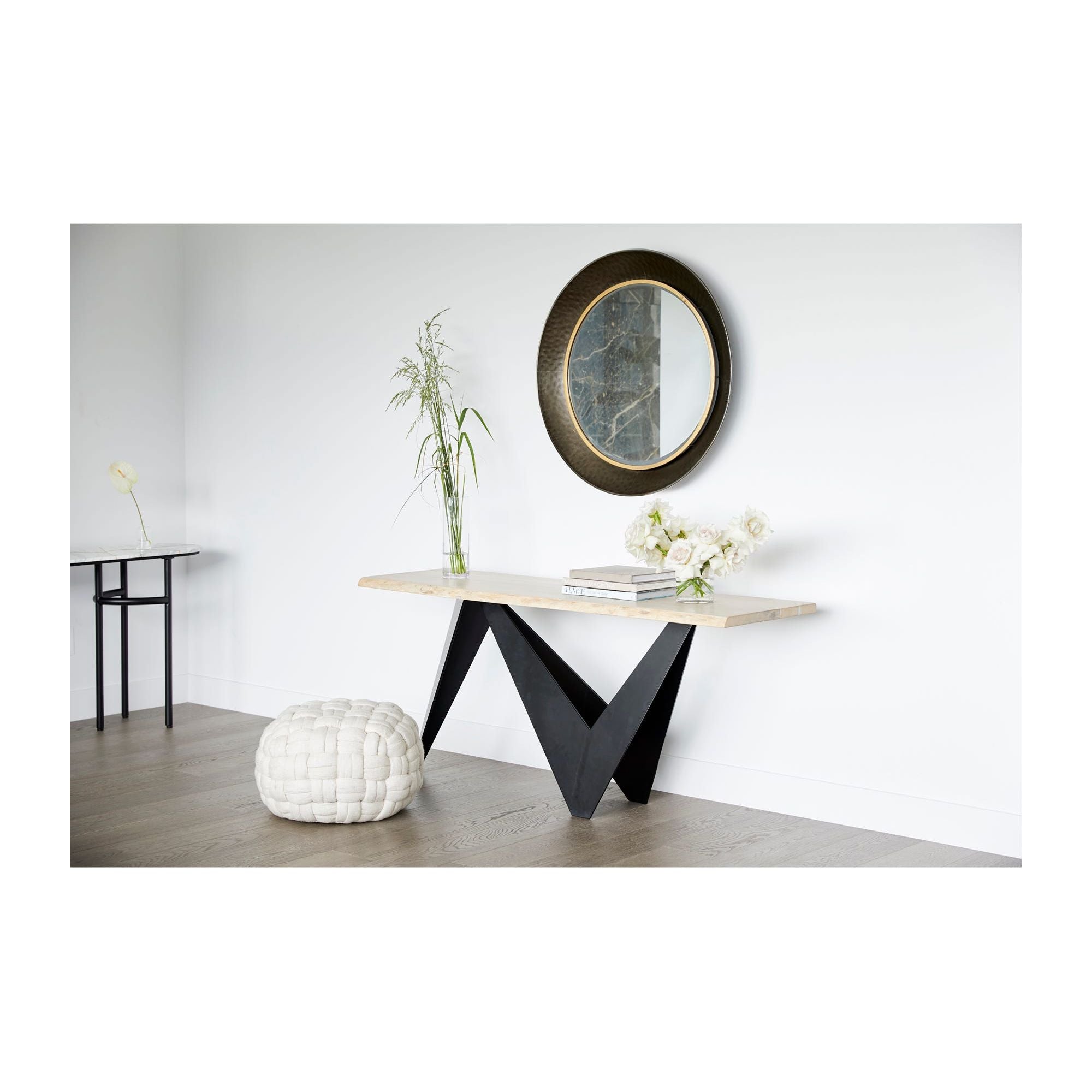 Moe’s Home Collection Bird Live Edge Console Table With Iron Base - Image 2