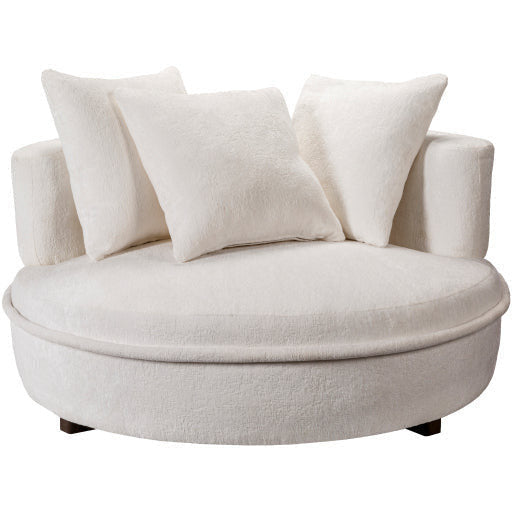 Surya Valence Modern Ivory Chenille Lounger Chair - Image 2