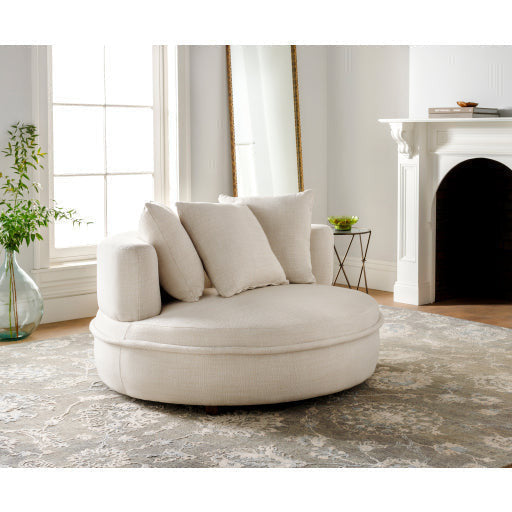 Surya Valence Modern Oatmeal Woven Lounger Chair - Image 1