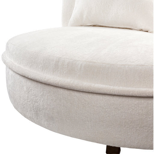 Surya Valence Modern Ivory Chenille Lounger Chair - Image 3