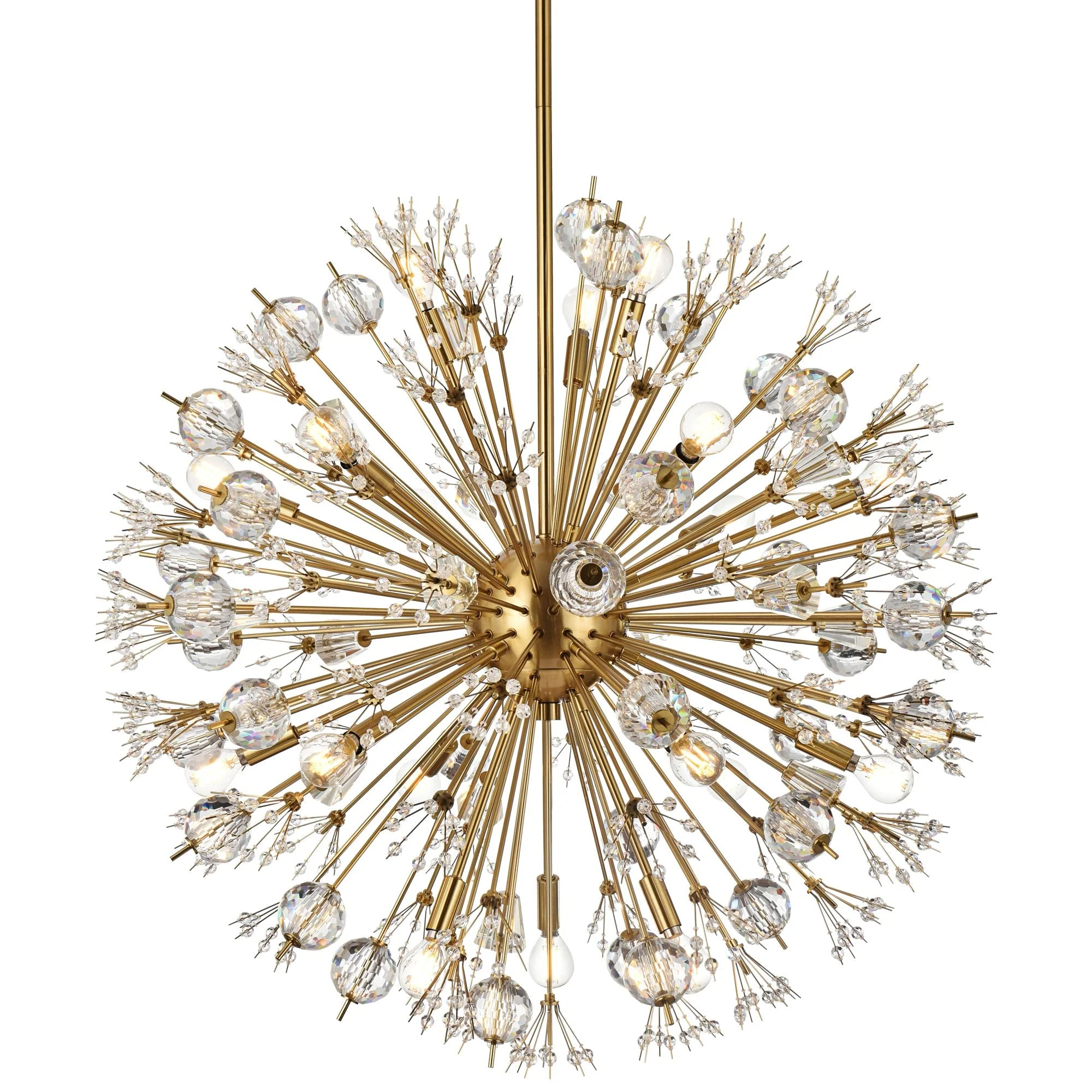 Vera 32" Wide Gold 18-Light Starburst Globe Pendant - Image 3