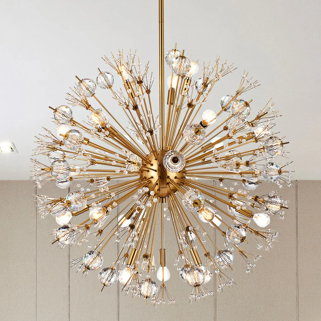 Vera 32" Wide Gold 18-Light Starburst Globe Pendant - Image 2