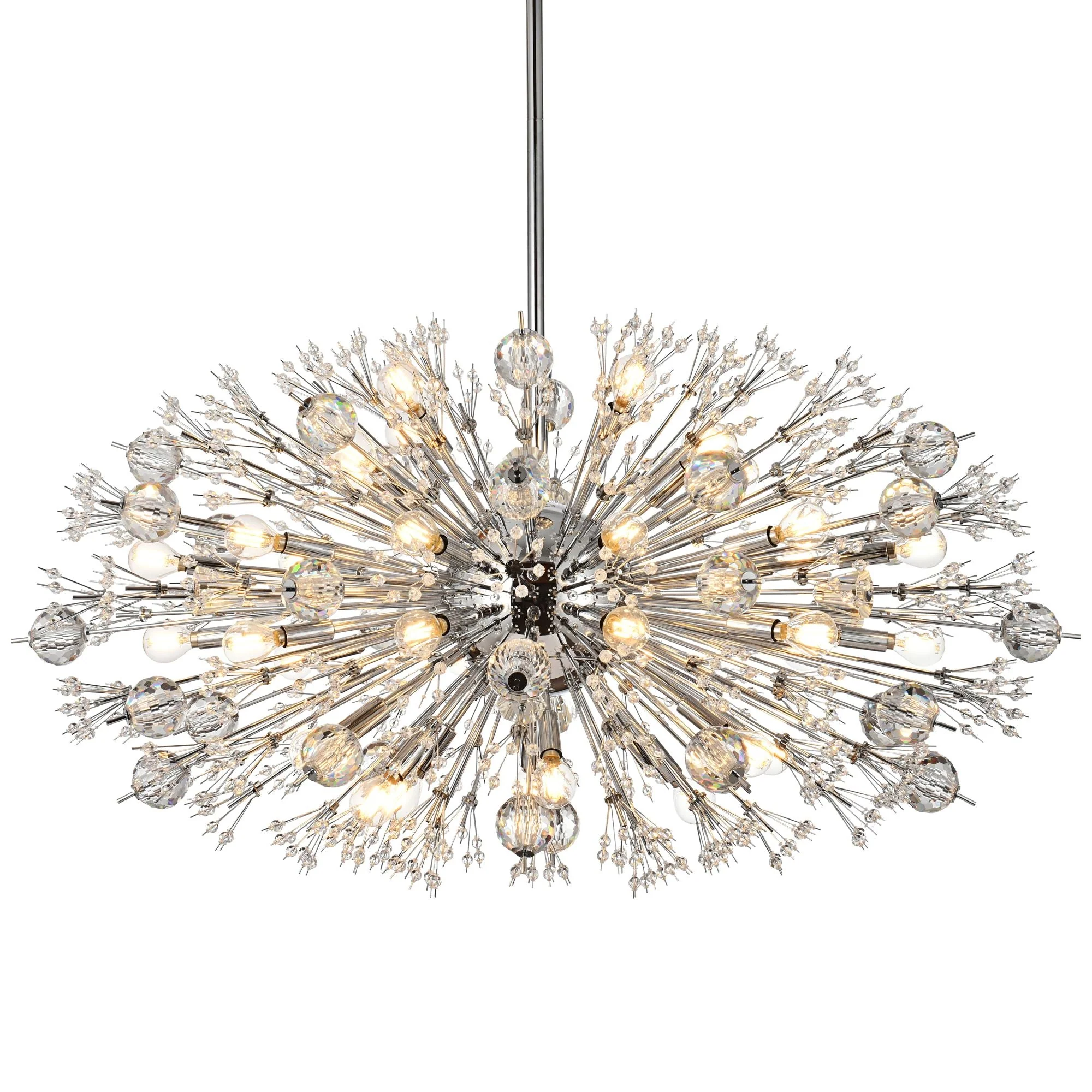 Vera 42" Crystal Starburst Oval Pendant - Image 2