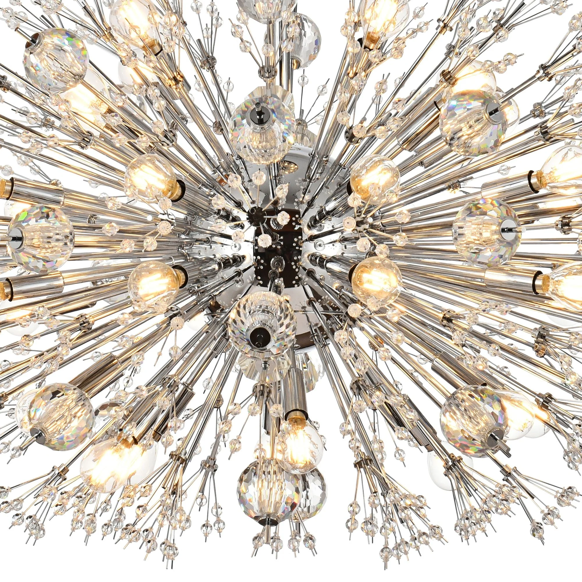 Vera 42" Crystal Starburst Oval Pendant - Image 3