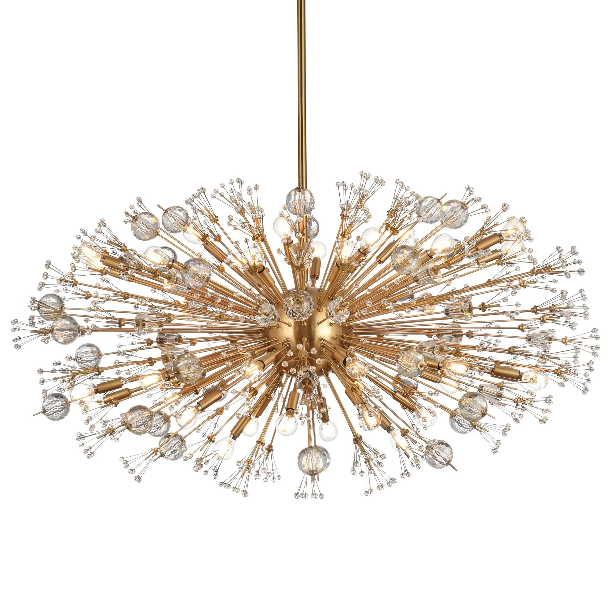 Vera 48" Crystal Starburst Oval Pendant In Gold - Image 3
