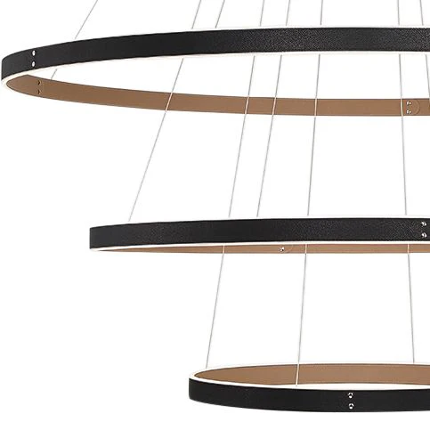 Verdura 60" Wide Matte Black 3-Tier LED Chandelier - Image 2