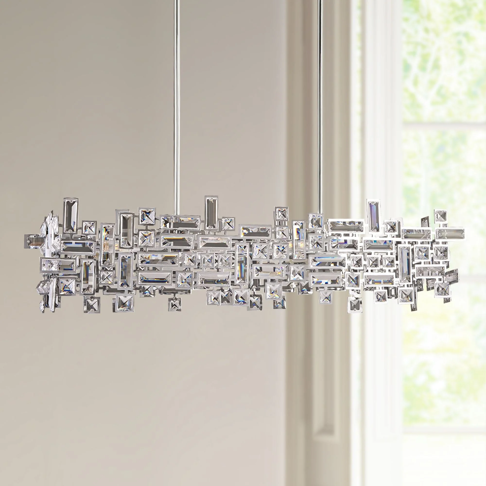 Vermeer 35"W Polished Chrome Kitchen Island Light Pendant - Image 1