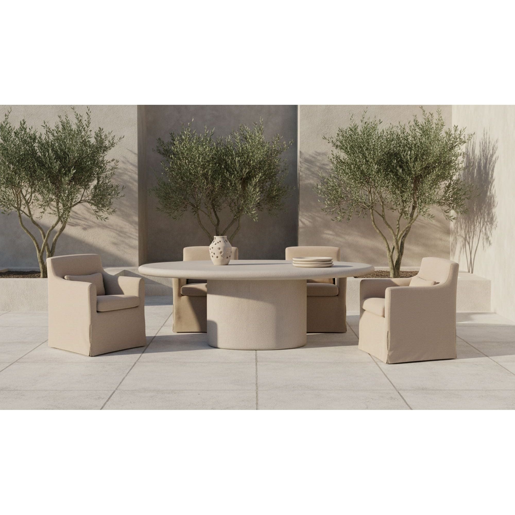 Moe's Home Frida Outdoor Dining Table Cream - Image 2
