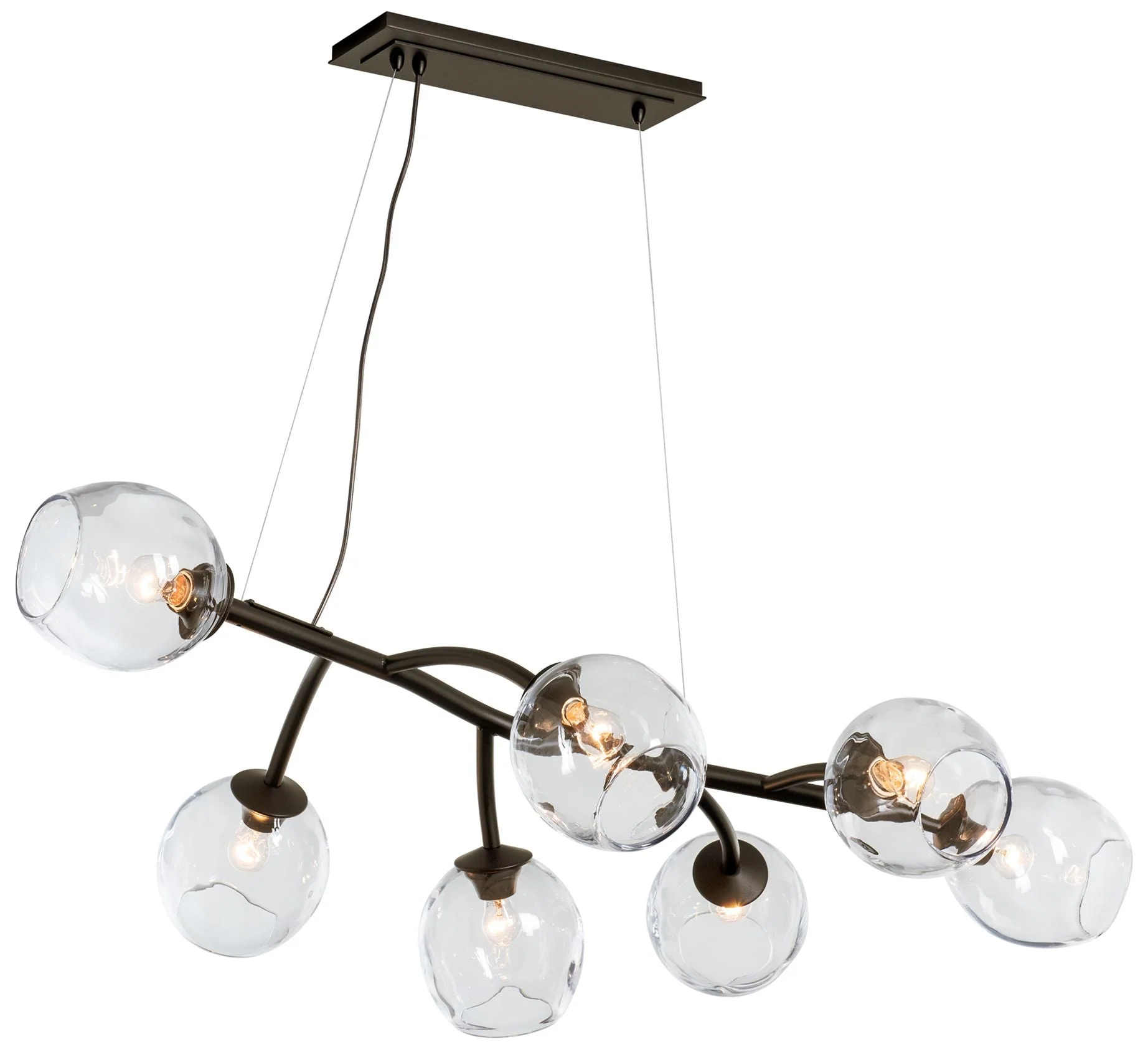 Vine Pendant - Bronze Finish - Clear Simon Pearce Glass - Standard Height - Image 1