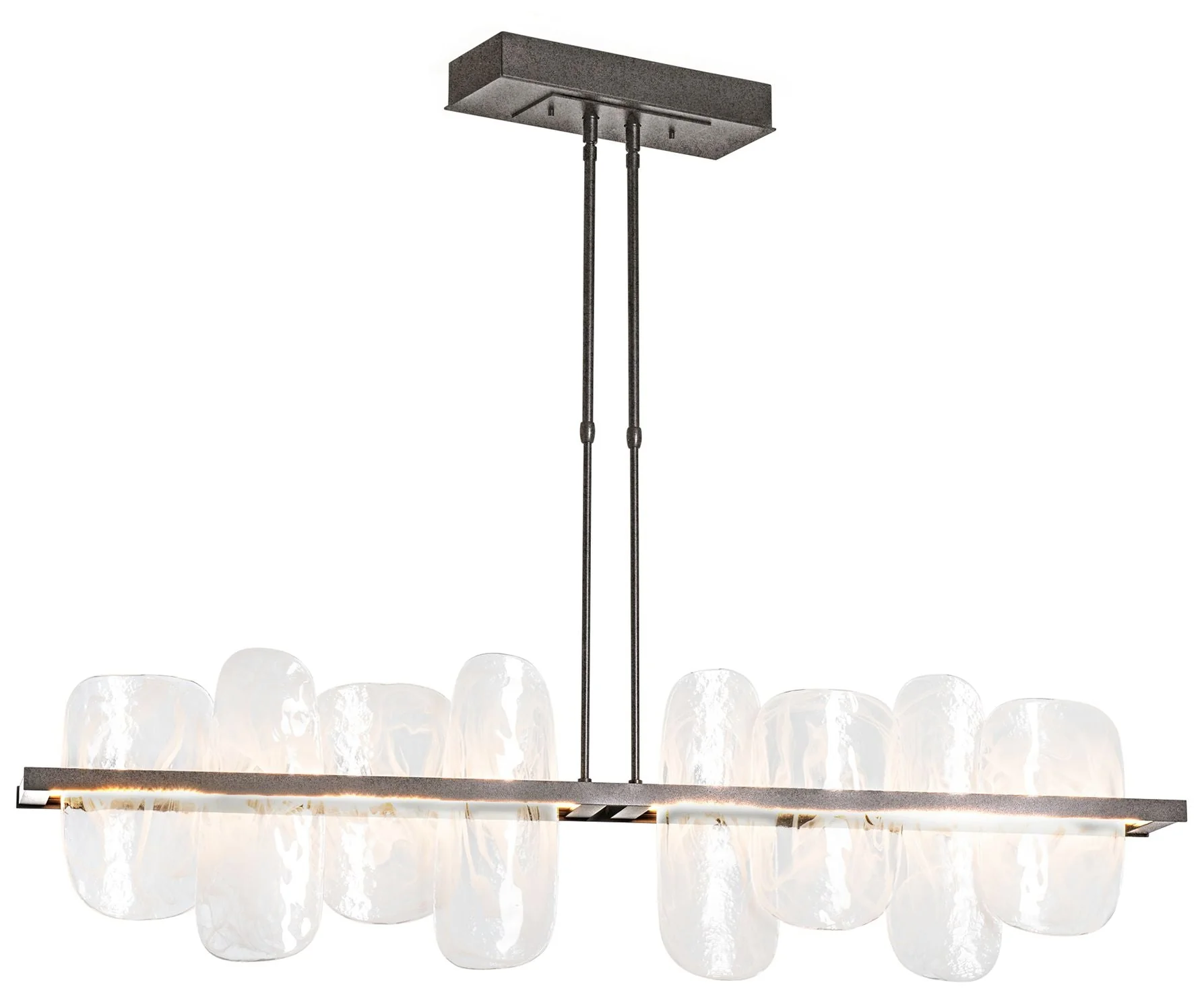 Vitre 51.9" Wide Large Natural Iron LED Linear Pendant - Image 1