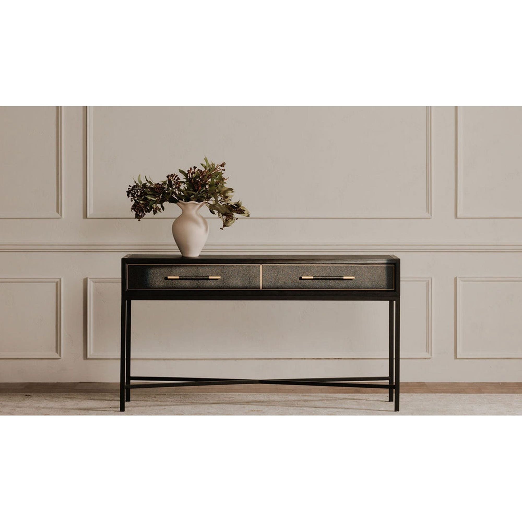 Moe’s Home Collection Mako Black Shagreen Console Table - Image 3