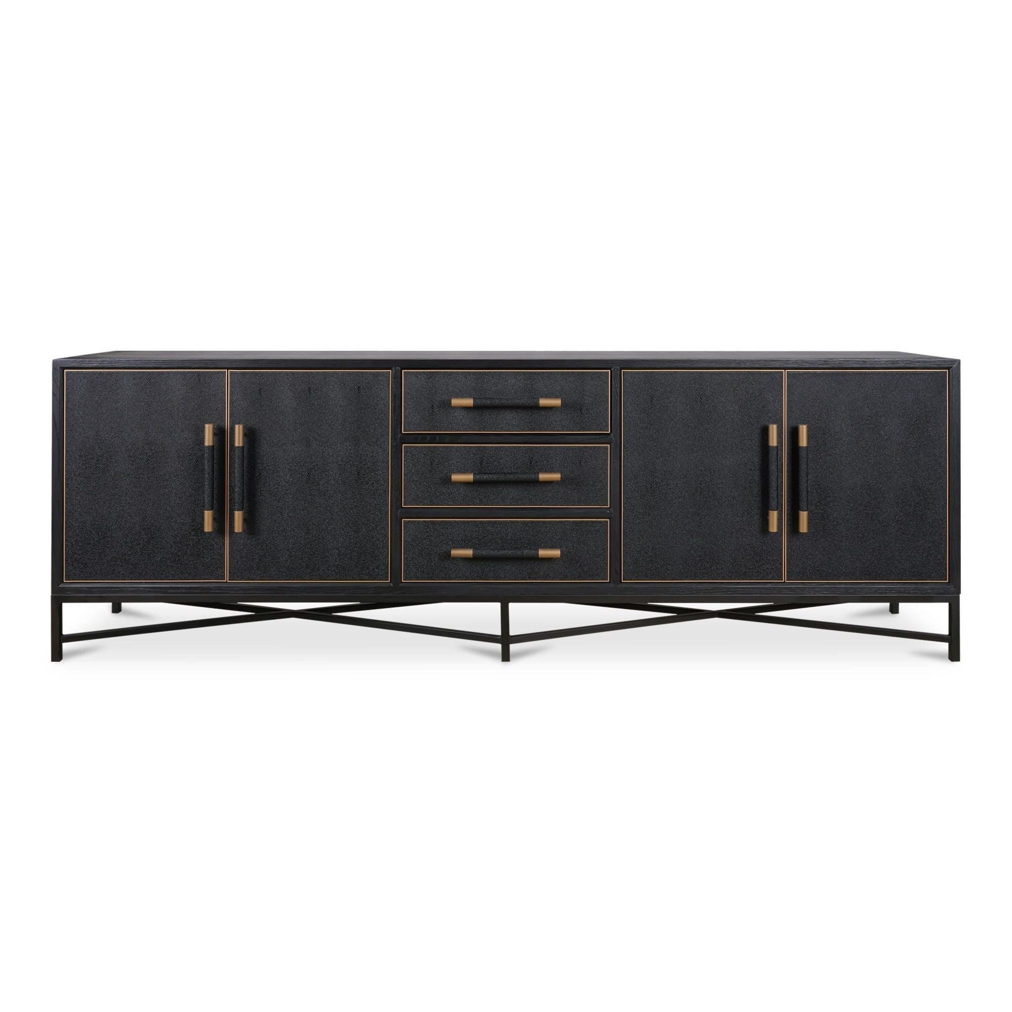 Moe's Home Collection Mako Black Shagreen Large Sideboard - Image 1