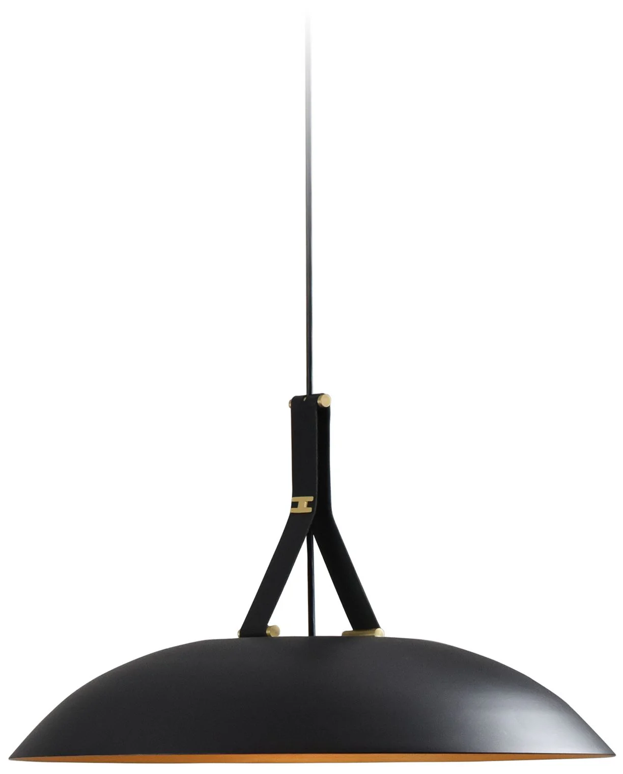 Volo Pendant - Noir - Black Exterior & Brass Interior Shade - Image 1