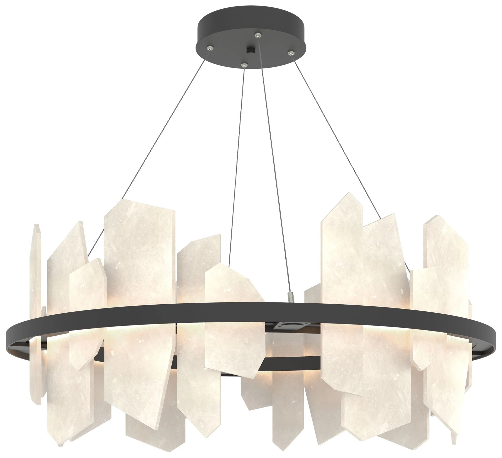 Volterra 38" Wide Black Circular LED Pendant - Image 2