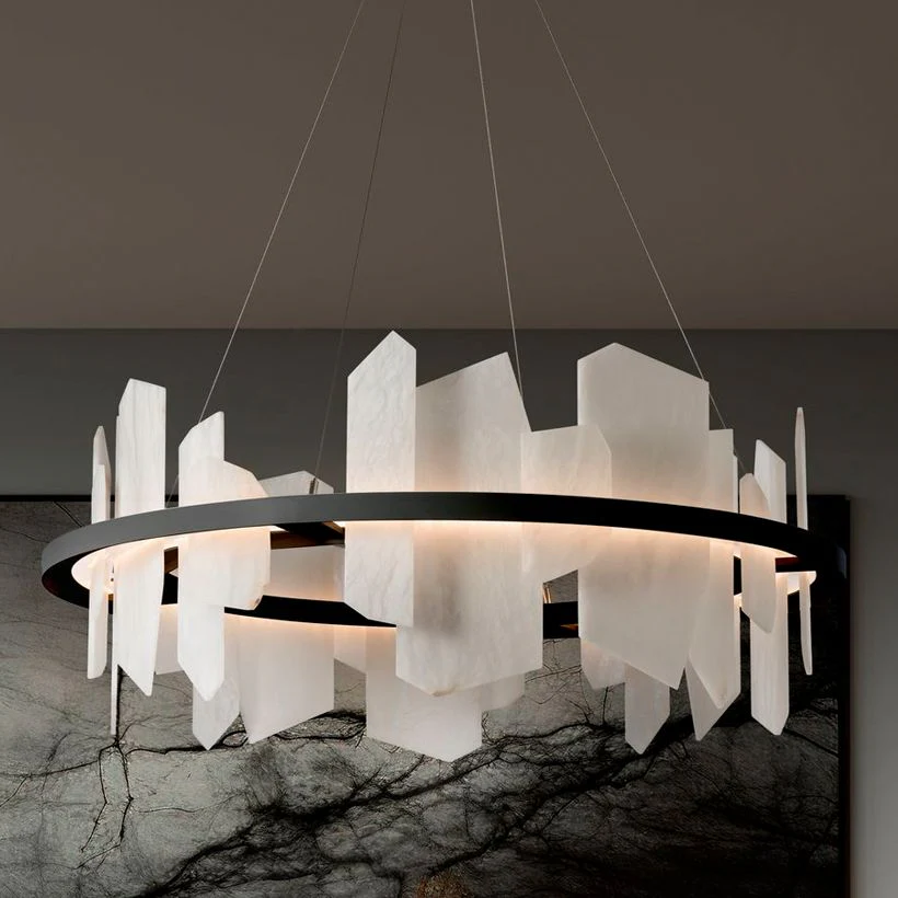 Volterra 38" Wide Black Circular LED Pendant - Image 1