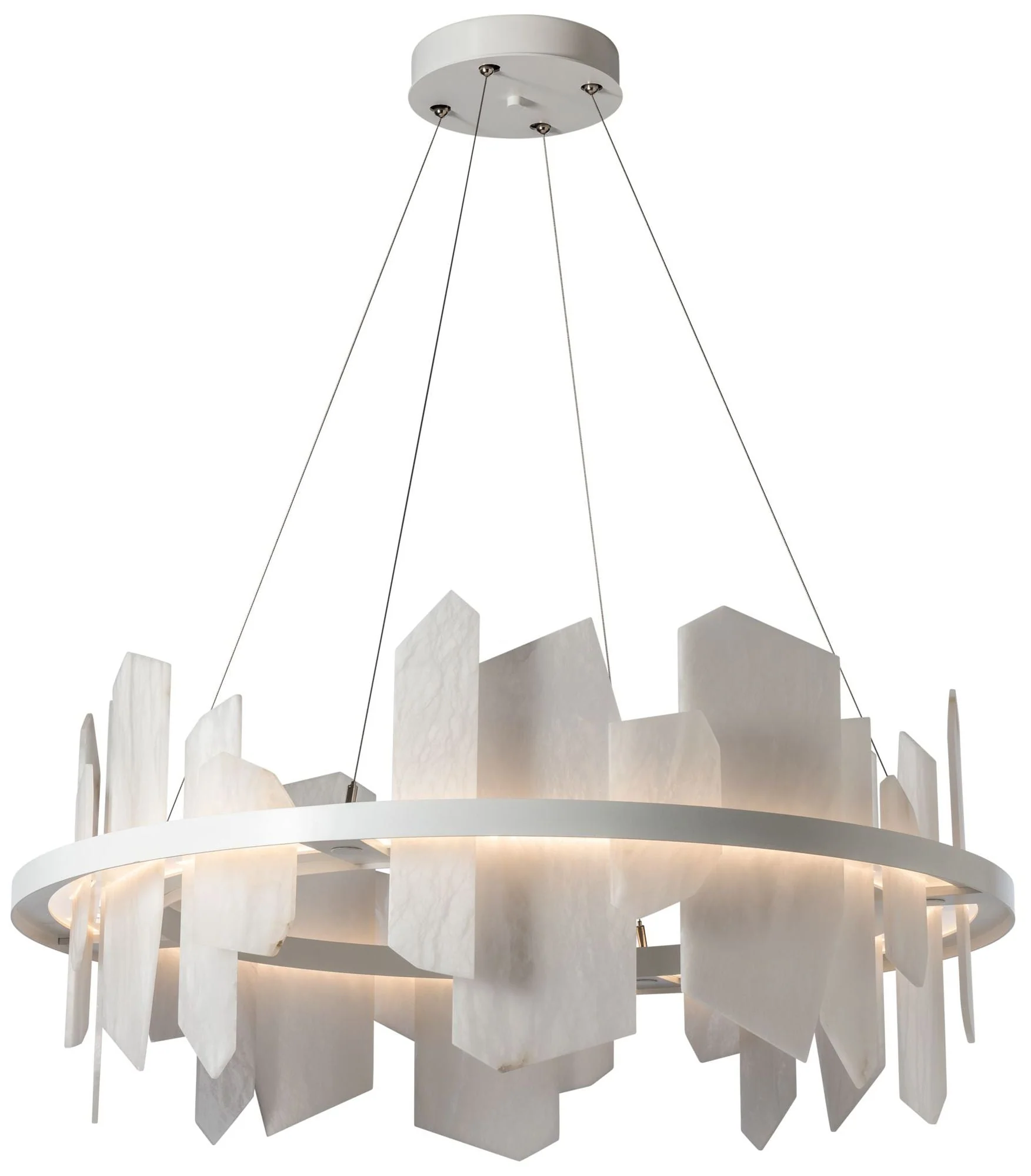 Volterra 38" Wide White Circular LED Pendant - Image 1
