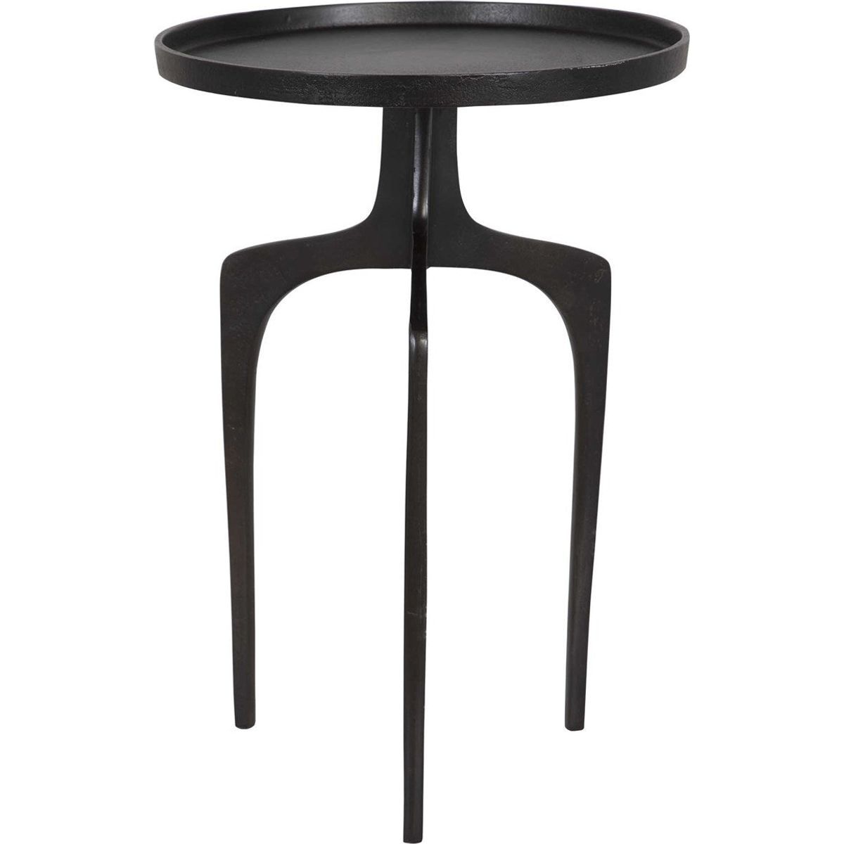 Casa Bella Living Rich Espresso Cast Aluminum Modern Round Accent Table - Image 2
