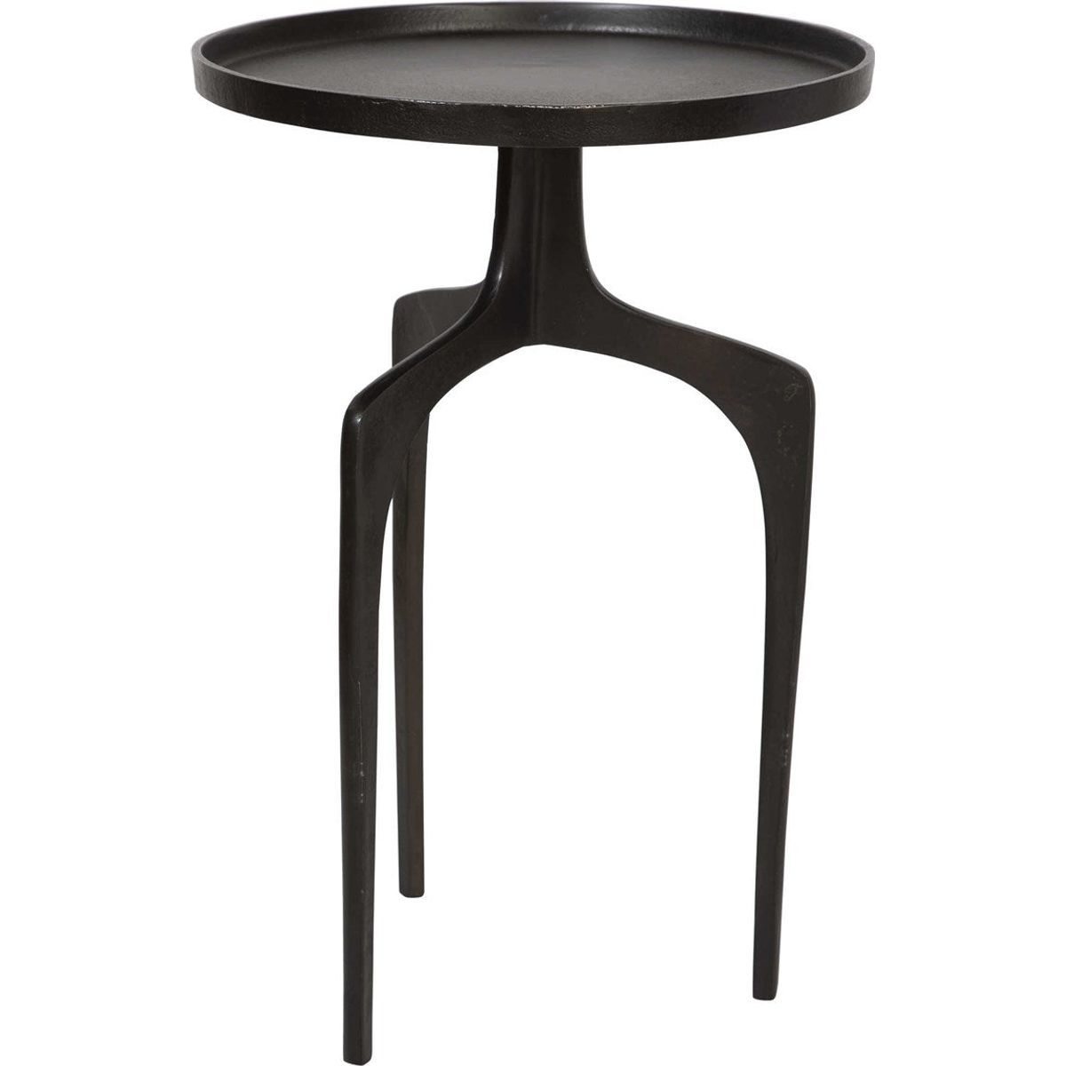 Casa Bella Living Rich Espresso Cast Aluminum Modern Round Accent Table - Image 3