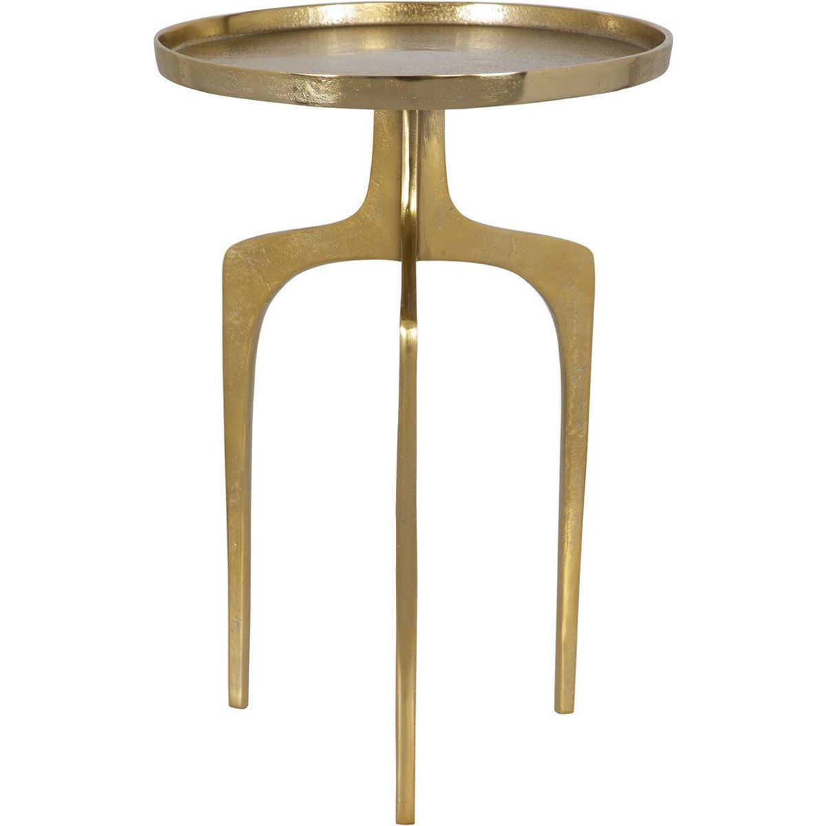 Casa Bella Living Soft Gold Cast Aluminum Modern Round Accent Table - Image 2